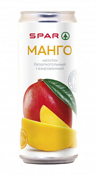 Напиток б/а газ SPAR со вкусом Манго 0,33л ж/б