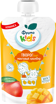 Творог ФрутоKids Манговый пломбир 4,2% д/пак 90г БЗМЖ