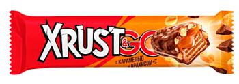 Батончик вафельный Хруст&Гоу арахис/карамель в молочном шоколаде 34г