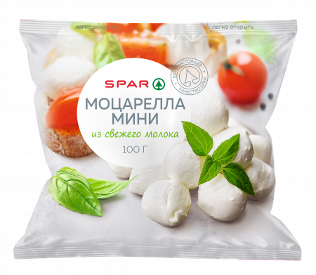 Сыр Моцарелла SPAR шарики 45% в рассоле 100г БЗМЖ