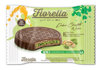 Вафли Фиорелла в молочном шоколаде с фисташк и кадайифом 20г