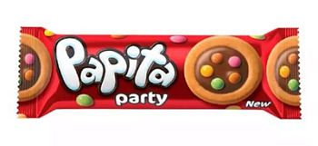 Печенье Папита Пати с молочной начинкой в темном шоколаде и драже 63г