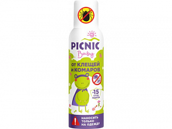 Аэрозоль от клещей и комаров Picnic Baby 125мл