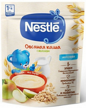 Каша молочная Нестле овсяная Яблоко с 5мес д/п 200г БЗМЖ