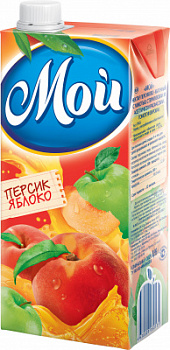 Нектар Мой Персик/Яблоко с мякотью 0,95л