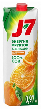 Сок J7 апельсиновый с мякотью 0.97л призма