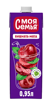Напиток Моя Семья Яблоко/Вишня/Мята 0,95л