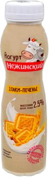 Йогурт питьевой Нежинская МФ Злаки Печенье 2,5% 275г БЗМЖ