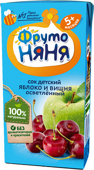 Сок ФрутоНяня Яблоко/Вишня с 5мес т/п 0,2л