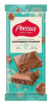 Шоколад Россия молочный пористый Шоколадный пузырьки 70г