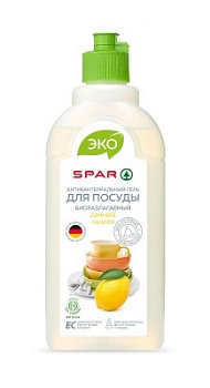 Средство для посуды SPAR 500мл Лимон биоразлагаемое