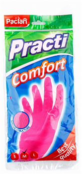 Перчатки резиновые Paclan Practi Comfort (M) розовые 1 пара