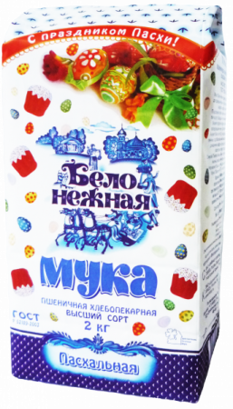 Мука пшеничная Бело-Нежная в/с 2кг