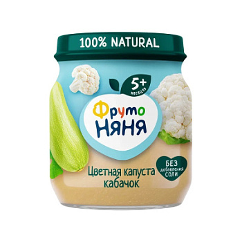 Пюре ФрутоНяня Цветная капуста/Кабачок с 5мес ст/б 110г