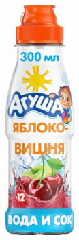 Вода с соком Агуша Яблоко/Вишня с 12мес 0,3л