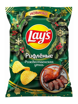 Чипсы Лейз Рифленые Рождественская Утка 105г