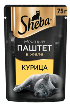 Корм влажный для кошек Шеба Курица паштет в желе 75г