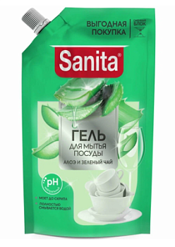 Средство для мытья посуды Санита Алоэ/Зеленый чай 900г