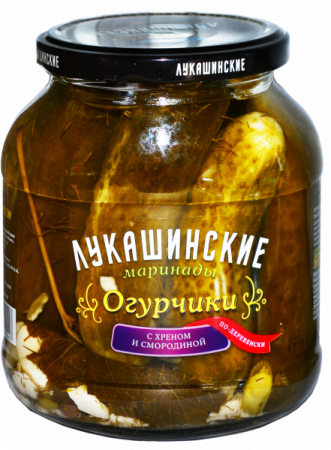Огурчики по-деревенски с хреном и смород Лукашинские 670г