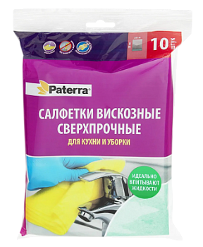 Салфетка вискозная Патерра 30х38см 10шт