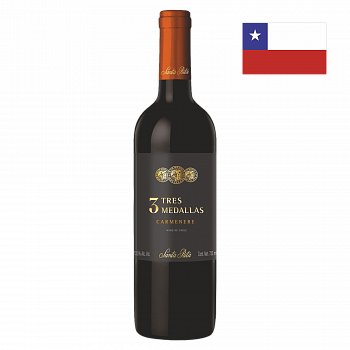 Вино Трес Медальяс Карменер Валле Централ кр сух 0,75л 13%