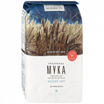 Мука пшеничная Рязаночка в/с 1кг