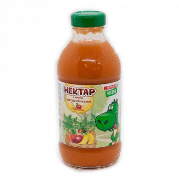 Нектар SPAR Kids Морковь-Яблоко-Банан с мякотью 0,33л ст/б