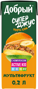 Сок Добрый мультифрукт 0,2л
