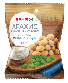 Арахис в хрустящей корочке SPAR Сметана/Лук 100г