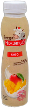 Йогурт питьевой Нежинская МФ Манго 2,5% 275г БЗМЖ