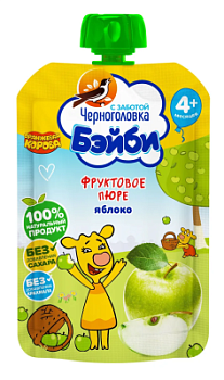 Пюре Черноголовка Бейби Яблоко/Банан/Творог с 6мес д/п 85г