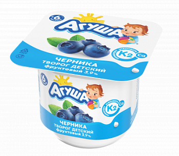 Творог Агуша Черника с 6 мес 3.9% 100г БЗМЖ