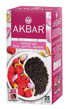 Чай Акбар черный Роза/Цитрус/Малина 25пак