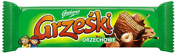 Вафли Гжешки в молочном шоколаде с ореховым кремом 36г