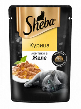 Корм влажный для кошек Шеба Курица ломтики в желе 75г
