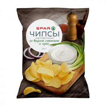 Чипсы SPAR Сметана/Лук 250г