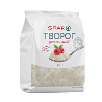 Творог рассыпчатый SPAR 9% пакет 400г БЗМЖ
