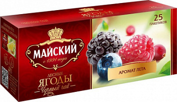 Чай Майский Лесные ягоды черный 25пак