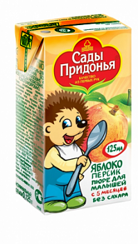 Пюре Сады Придонья Яблоко/Персик с 5мес т/п 125г