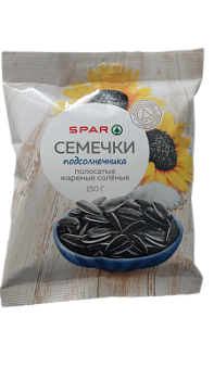 Семечки SPAR полосатые жареные соленые 150г