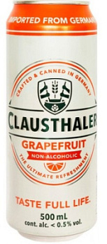 Пиво светлое б/а Клаусталер Грейпфрут 0,5л ж/б