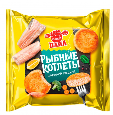 Котлеты рыбные с треской Сытый папа 300г