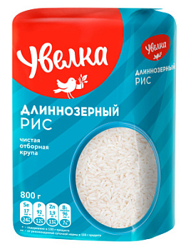 Рис длиннозерный Увелка шлифованный 800г