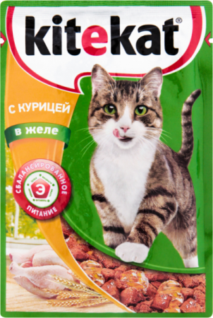 Корм влажный для кошек Китекат Курица в желе 85г
