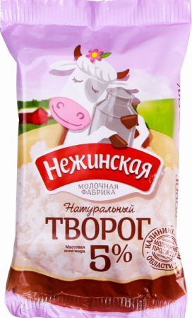 Творог Нежинская 5% флоупак 160г БЗМЖ