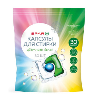 Капсулы для стирки SPAR для цветного 30шт