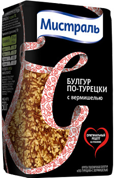 Крупа Булгур по-турецки Мистраль с вермишелью 500г