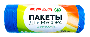 Пакеты для мусора SPAR с ручками 30л 20шт SM278-1