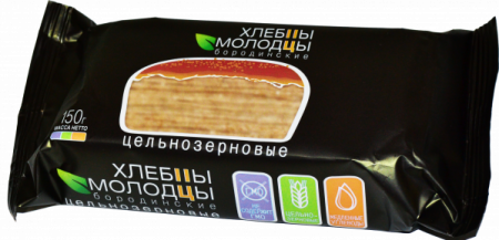 Хлебцы Молодцы Бородинские цельнозерновые 150г