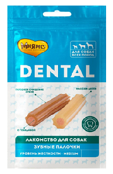 Лакомство для собак Мнямс Дентал Зубные палочки Говядина 100г